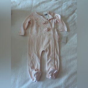 Delicate Pink Floral Footed One-Piece by Miniclasix